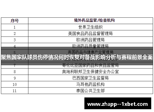 聚焦国家队球员伤停情况何时恢复对备战影响分析与赛程前景全面